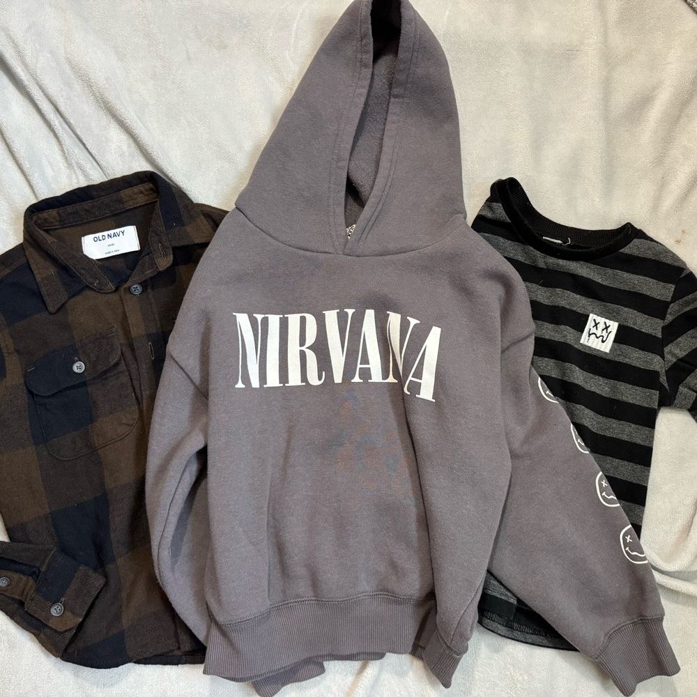 Nirvana Gray Kids Hoodie